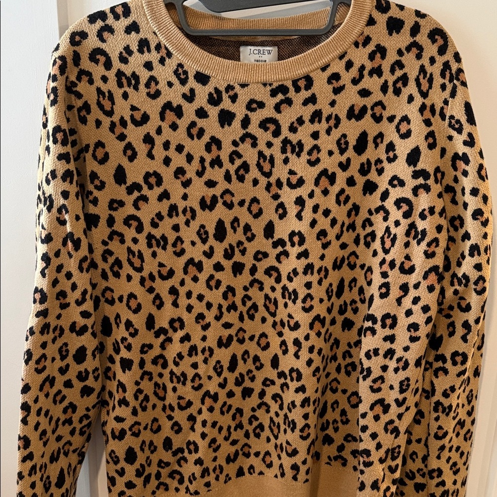 J. Crew Animal Print Sweater - Tan and Black